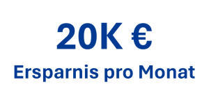 20K € Ersparnis an administrativen Kosten im Monat