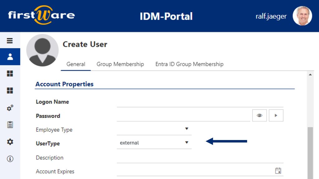 Manage AD guest accounts with IDM-Portal