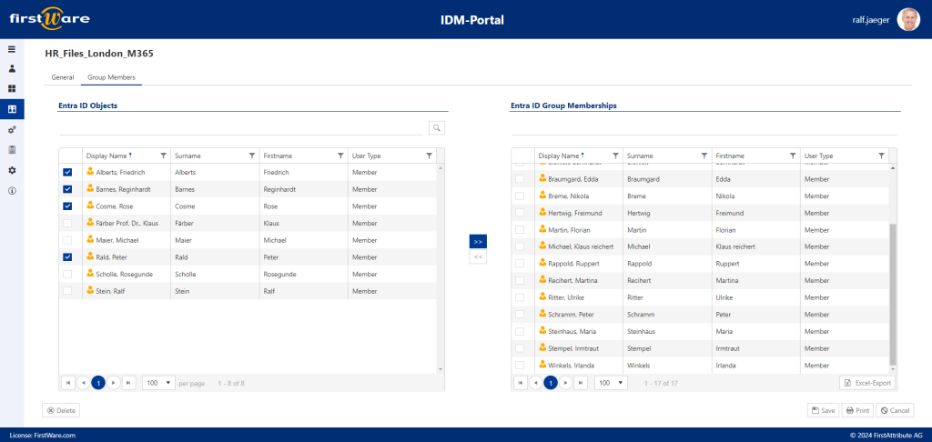 Manage Entra ID group members with IDM-Portal 5.1 