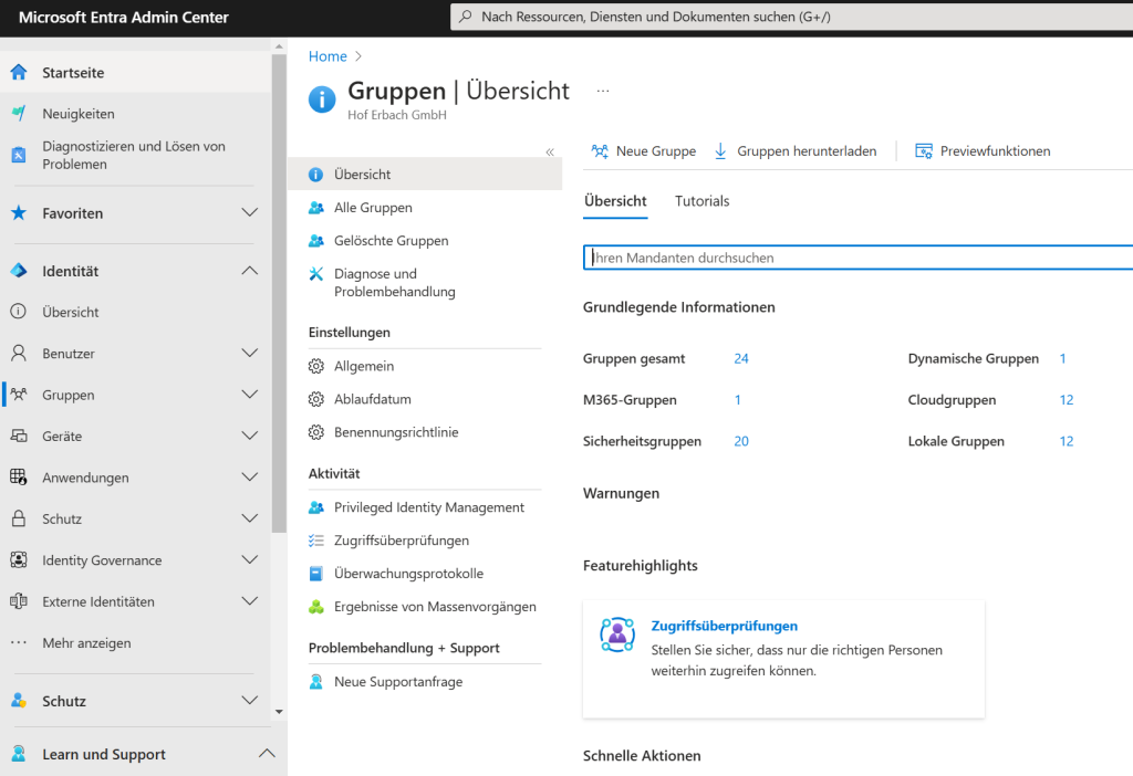 Gruppenverwaltung in Entra ID: Microsoft Entra Admin Center Gruppenverwaltung in Entra ID: Microsoft Entra Admin Center