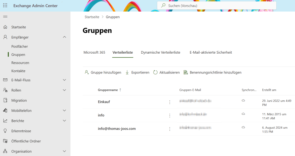 Exchange Admin Center - Eines von vielen Admin-Portalen Exchange Admin Center
