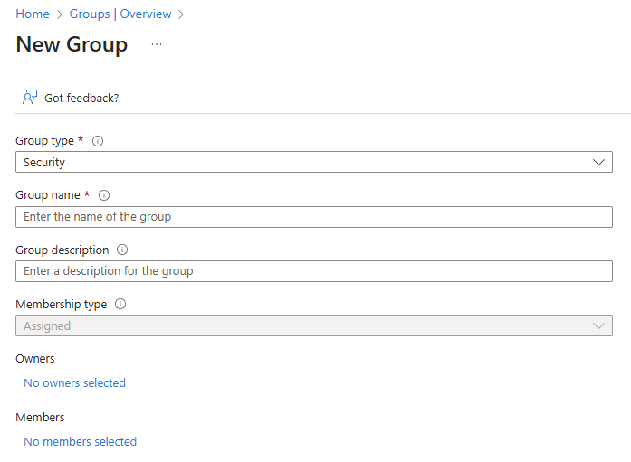 Management of authorization groups: Create a new group Management of authorization groups: Create a new group