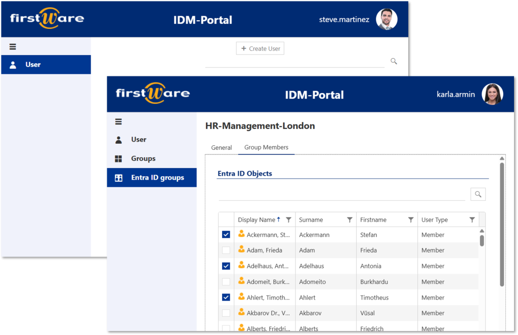 Management of authorization groups with IDM-Portal Management of authorization groups with IDM-Portal