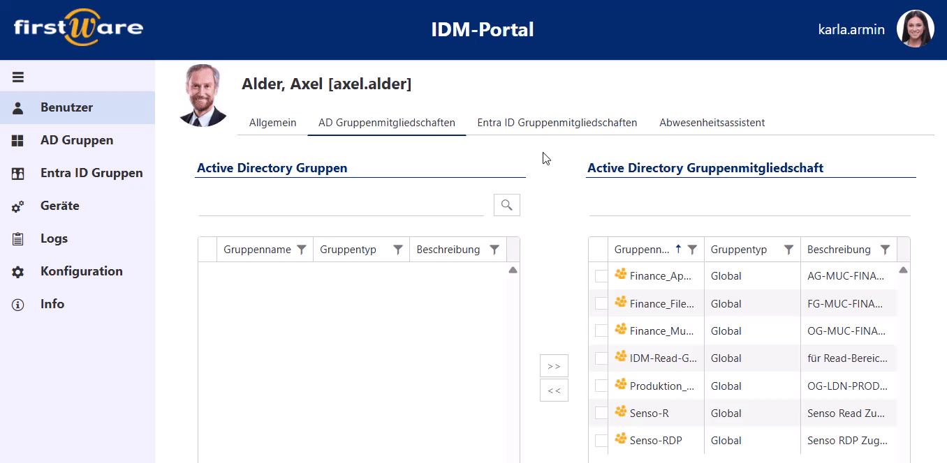 Gruppenverwaltung in Entra ID und AD mit dem IDM-Portal Gruppenverwaltung in Entra ID und AD mit dem IDM-Portal