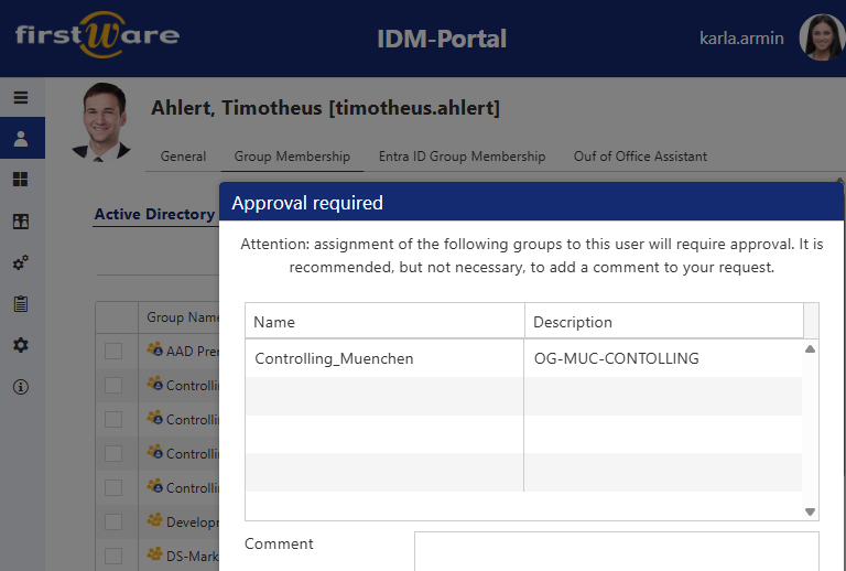 Approval workflows in IDM-Portal Approval workflows in IDM-Portal