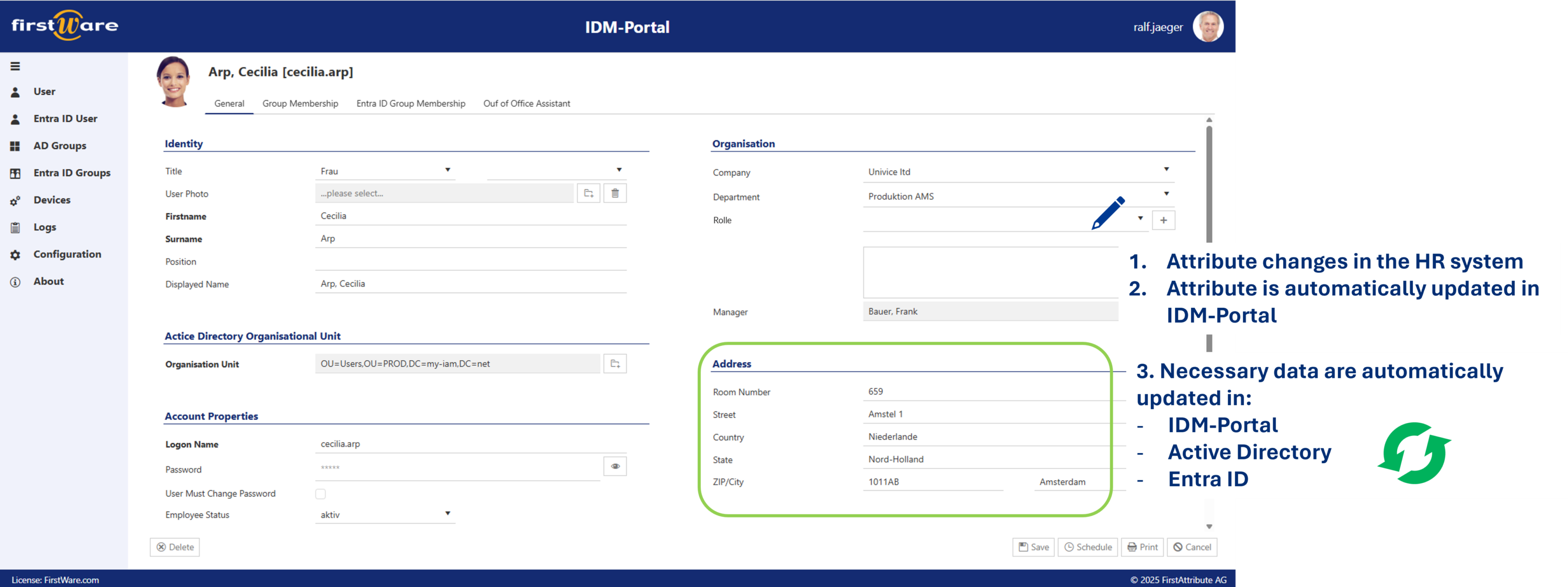 Data updates automatically with IDM-Portal