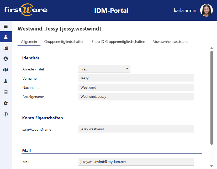 Durchgreifendes Rollenkonzept im IDM-Portal 