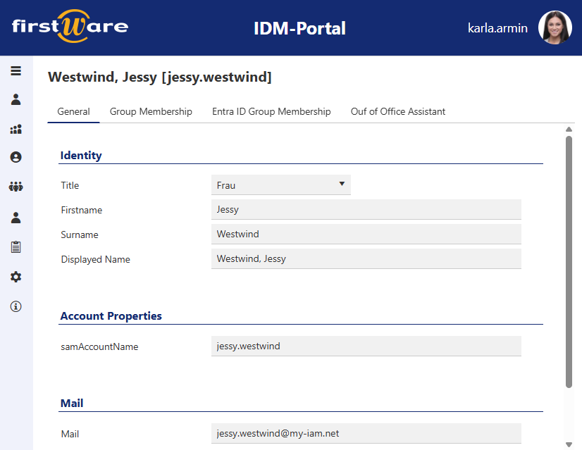 Comprehensive role concept in the IDM-Portal (here: read role)