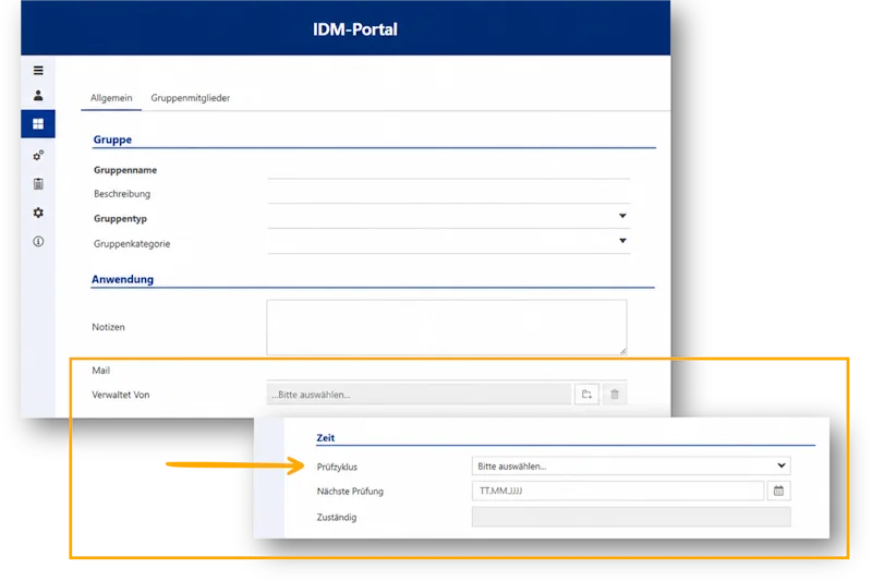 Recertification: define flexible review cycles per group in the FirstWare IDM-Portal