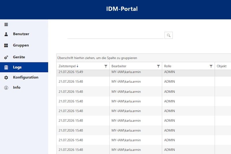 Tamper-proof log of all recertification decisions in the FirstWare IDM-Portal