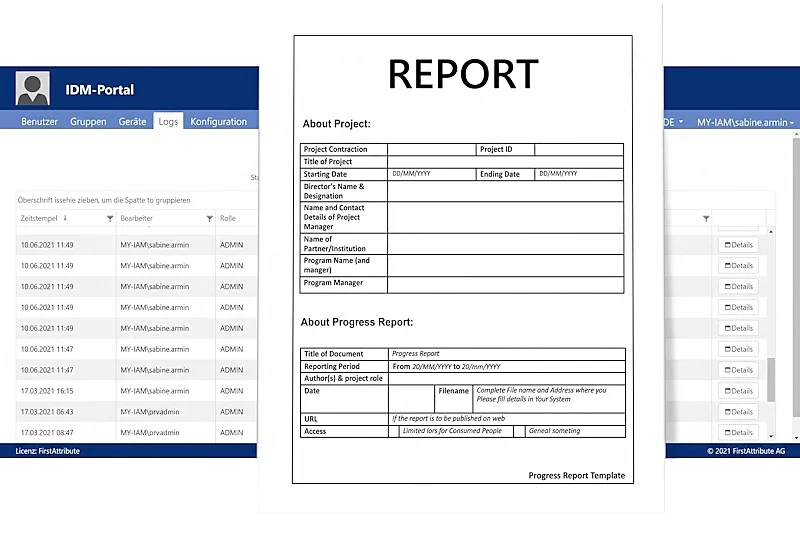 Revisionssichere-Speicherung-und-konfigurierbare-Fristen Audit-Reporting mit revisionssicherer Protokoll-Speicherung im IDM-Portal